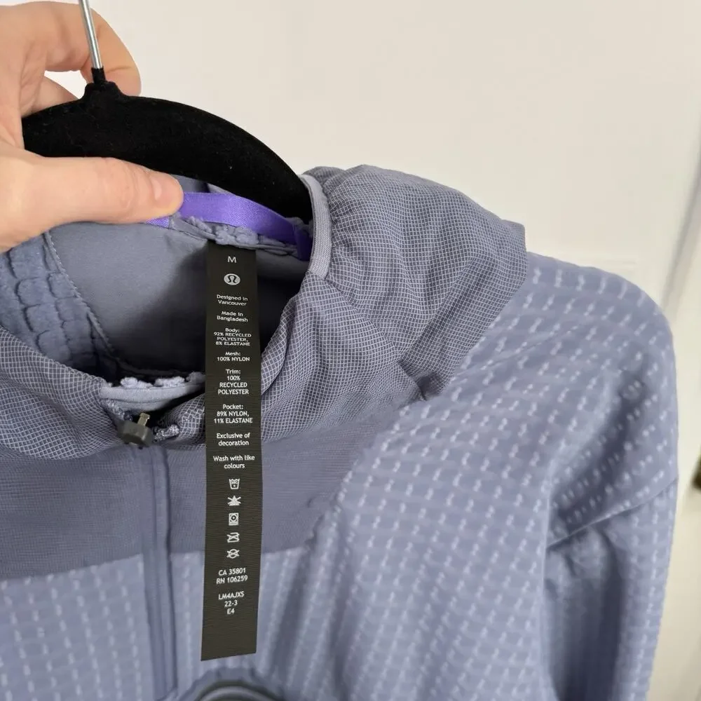 Lululemon Water Repellent Fleece Hiking Anorak Peri Purple Outdoor Mens Medium - Picture 11 of 12